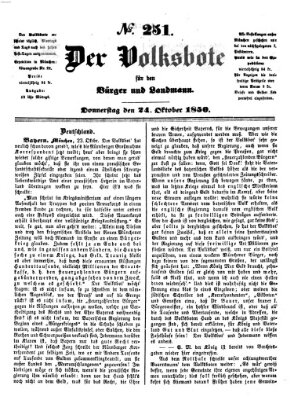 Der Volksbote für den Bürger und Landmann Donnerstag 24. Oktober 1850