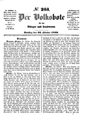 Der Volksbote für den Bürger und Landmann Samstag 26. Oktober 1850