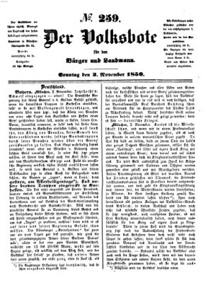 Der Volksbote für den Bürger und Landmann Sonntag 3. November 1850