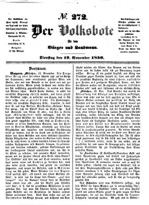 Der Volksbote für den Bürger und Landmann Dienstag 19. November 1850