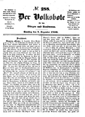 Der Volksbote für den Bürger und Landmann Samstag 7. Dezember 1850