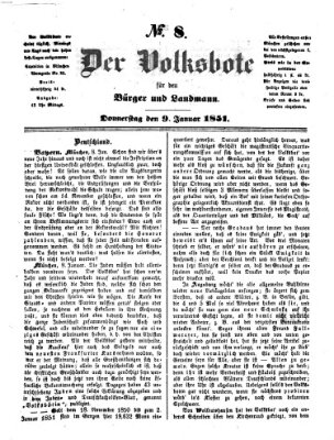 Der Volksbote für den Bürger und Landmann Donnerstag 9. Januar 1851