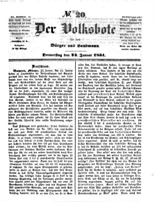 Der Volksbote für den Bürger und Landmann Donnerstag 23. Januar 1851