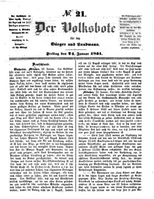 Der Volksbote für den Bürger und Landmann Freitag 24. Januar 1851