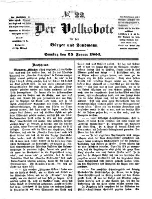 Der Volksbote für den Bürger und Landmann Samstag 25. Januar 1851