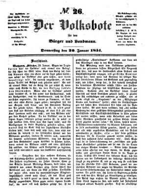 Der Volksbote für den Bürger und Landmann Donnerstag 30. Januar 1851