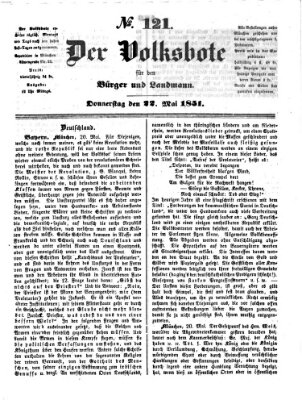 Der Volksbote für den Bürger und Landmann Donnerstag 22. Mai 1851