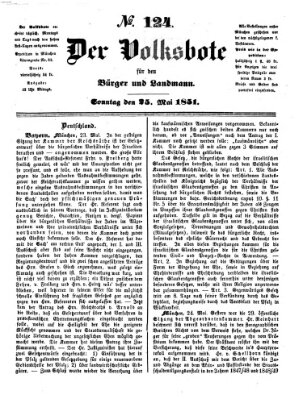 Der Volksbote für den Bürger und Landmann Sonntag 25. Mai 1851