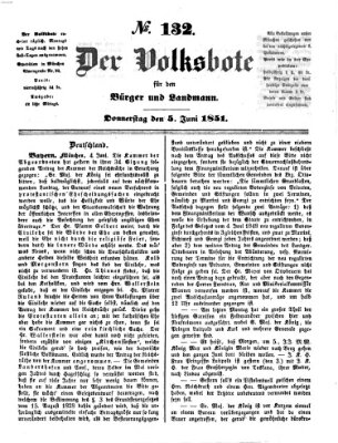 Der Volksbote für den Bürger und Landmann Donnerstag 5. Juni 1851