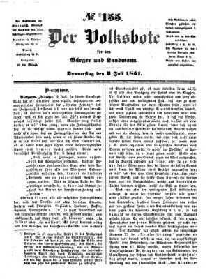 Der Volksbote für den Bürger und Landmann Donnerstag 3. Juli 1851