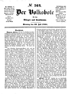 Der Volksbote für den Bürger und Landmann Sonntag 13. Juli 1851