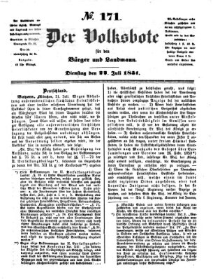 Der Volksbote für den Bürger und Landmann Dienstag 22. Juli 1851