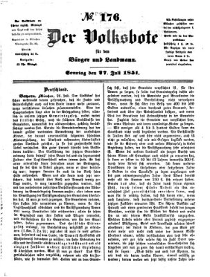 Der Volksbote für den Bürger und Landmann Sonntag 27. Juli 1851