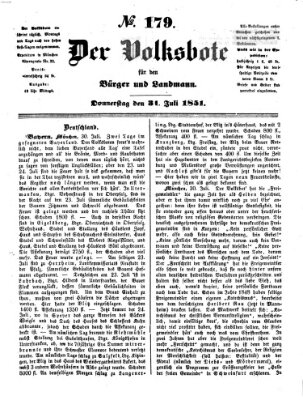 Der Volksbote für den Bürger und Landmann Donnerstag 31. Juli 1851