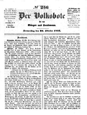 Der Volksbote für den Bürger und Landmann Donnerstag 30. Oktober 1851