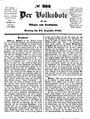 Der Volksbote für den Bürger und Landmann Sonntag 28. Dezember 1851