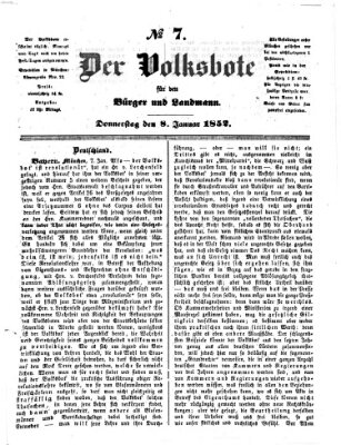 Der Volksbote für den Bürger und Landmann Donnerstag 8. Januar 1852