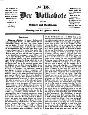 Der Volksbote für den Bürger und Landmann Samstag 17. Januar 1852