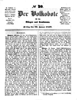 Der Volksbote für den Bürger und Landmann Freitag 23. Januar 1852