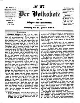 Der Volksbote für den Bürger und Landmann Samstag 31. Januar 1852