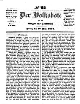 Der Volksbote für den Bürger und Landmann Freitag 12. März 1852