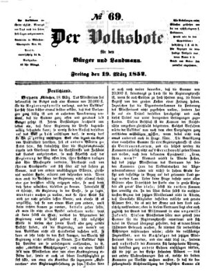 Der Volksbote für den Bürger und Landmann Freitag 19. März 1852