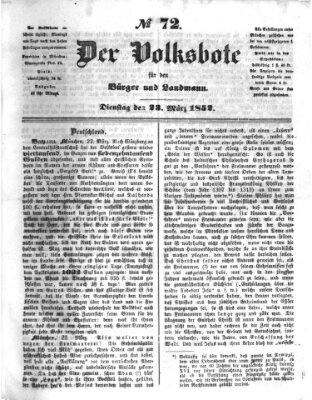 Der Volksbote für den Bürger und Landmann Dienstag 23. März 1852