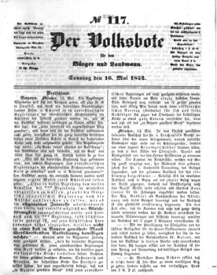 Der Volksbote für den Bürger und Landmann Sonntag 16. Mai 1852