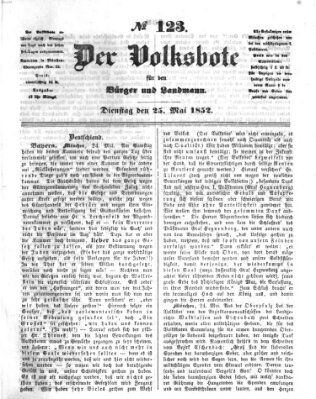 Der Volksbote für den Bürger und Landmann Dienstag 25. Mai 1852