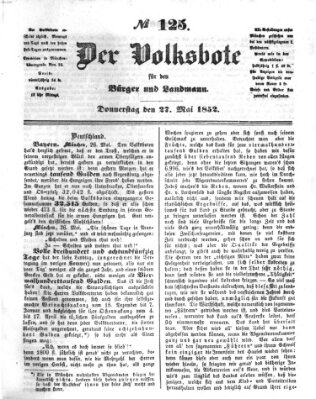 Der Volksbote für den Bürger und Landmann Donnerstag 27. Mai 1852