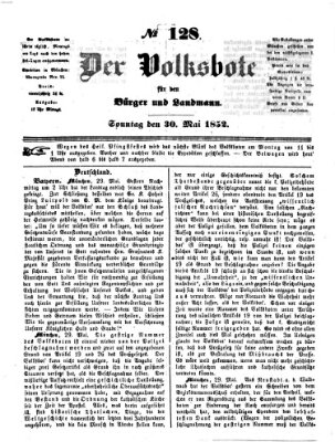 Der Volksbote für den Bürger und Landmann Sonntag 30. Mai 1852