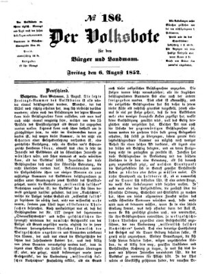 Der Volksbote für den Bürger und Landmann Freitag 6. August 1852