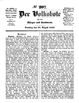 Der Volksbote für den Bürger und Landmann Samstag 28. August 1852