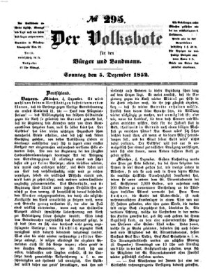 Der Volksbote für den Bürger und Landmann Sonntag 5. Dezember 1852