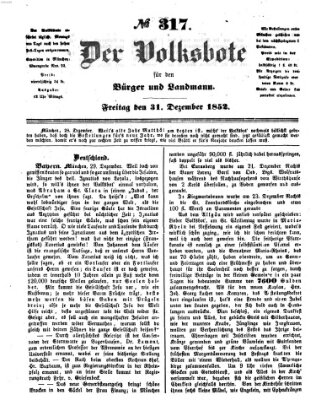 Der Volksbote für den Bürger und Landmann Freitag 31. Dezember 1852