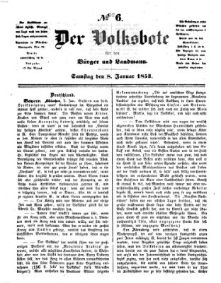 Der Volksbote für den Bürger und Landmann Samstag 8. Januar 1853