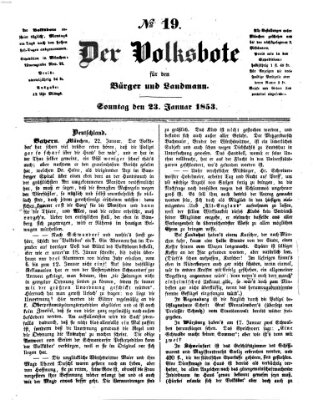 Der Volksbote für den Bürger und Landmann Sonntag 23. Januar 1853