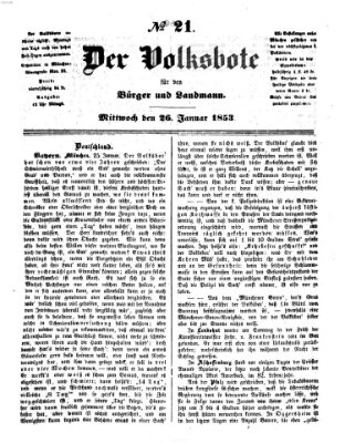 Der Volksbote für den Bürger und Landmann Mittwoch 26. Januar 1853