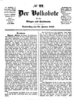 Der Volksbote für den Bürger und Landmann Donnerstag 27. Januar 1853