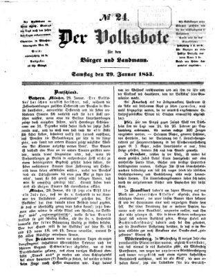 Der Volksbote für den Bürger und Landmann Samstag 29. Januar 1853