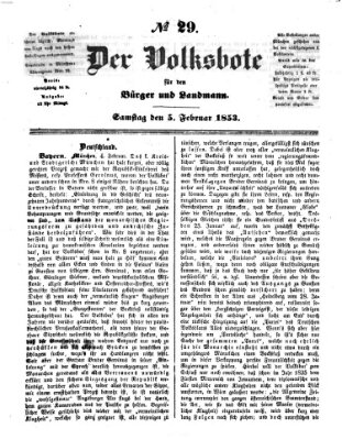 Der Volksbote für den Bürger und Landmann Samstag 5. Februar 1853