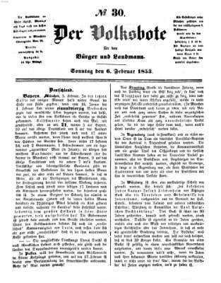 Der Volksbote für den Bürger und Landmann Sonntag 6. Februar 1853