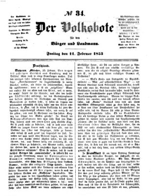 Der Volksbote für den Bürger und Landmann Freitag 11. Februar 1853