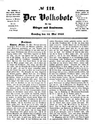 Der Volksbote für den Bürger und Landmann Samstag 14. Mai 1853