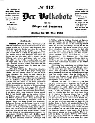 Der Volksbote für den Bürger und Landmann Freitag 20. Mai 1853