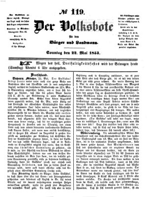 Der Volksbote für den Bürger und Landmann Sonntag 22. Mai 1853