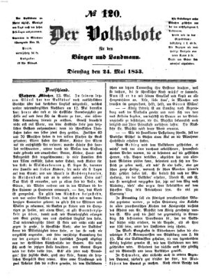 Der Volksbote für den Bürger und Landmann Dienstag 24. Mai 1853