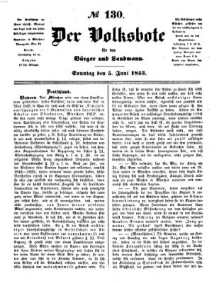 Der Volksbote für den Bürger und Landmann Sonntag 5. Juni 1853