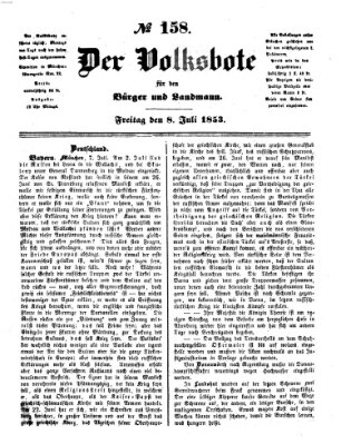 Der Volksbote für den Bürger und Landmann Freitag 8. Juli 1853