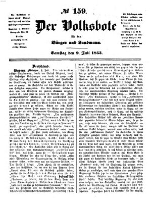 Der Volksbote für den Bürger und Landmann Samstag 9. Juli 1853